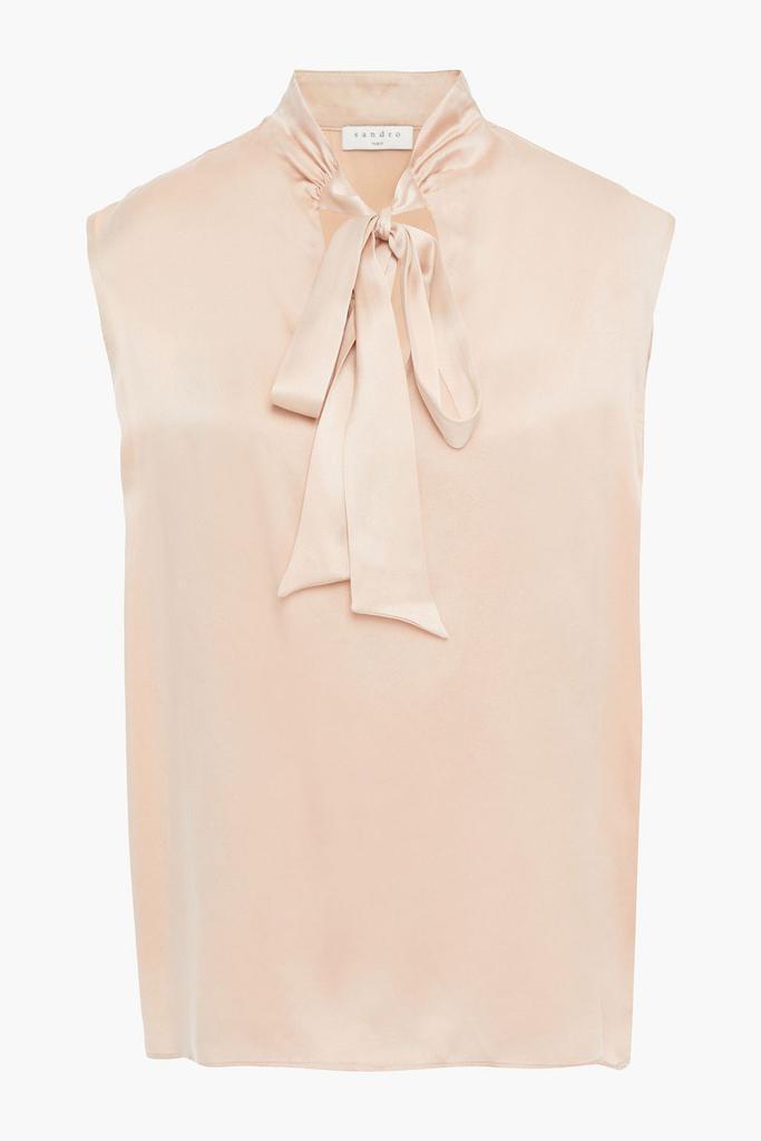 商品Sandro|Hash pussy-bow silk-satin blouse,价格¥525,第1张图片
