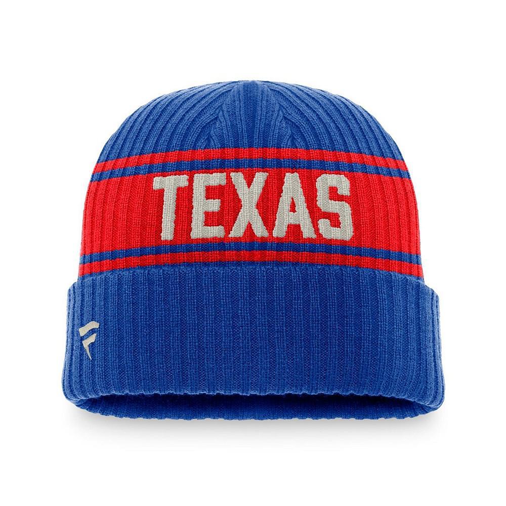 商品Fanatics|Men's Branded Royal, Red Texas Rangers True Classic Retro Cuffed Knit Hat,价格¥173,第4张图片详细描述