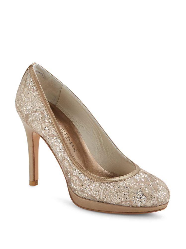 商品Stuart Weitzman|Laceswoon Embellished Leather Pumps,价格¥1219,第1张图片