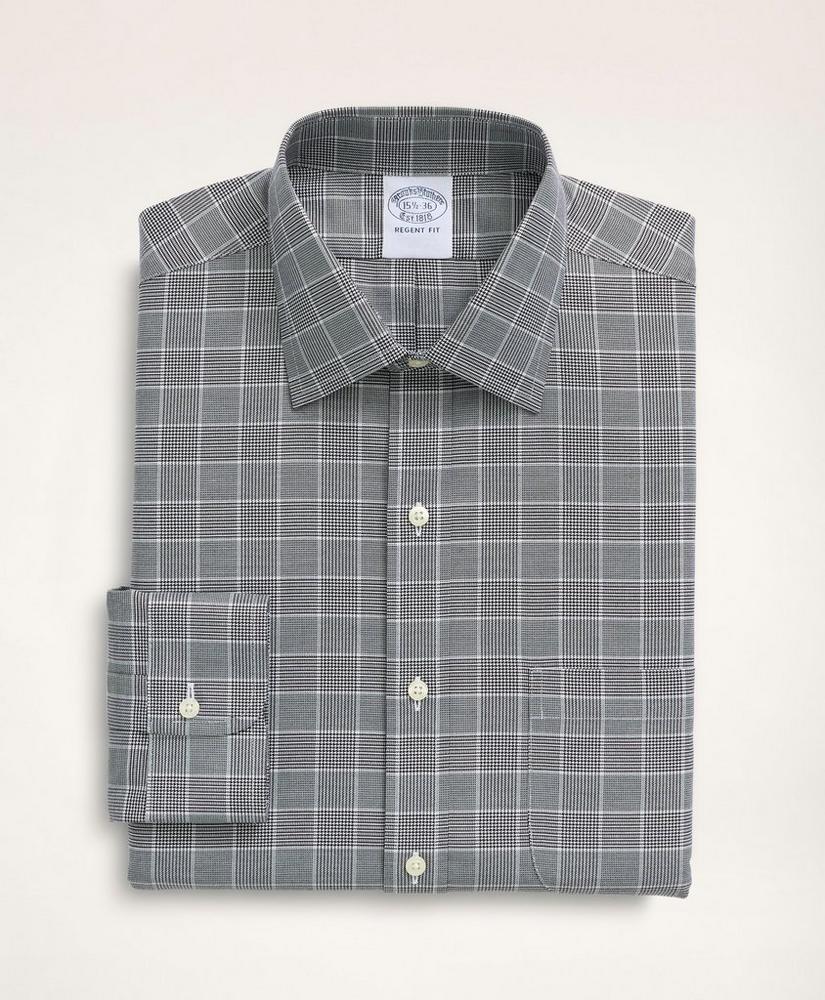商品Brooks Brothers|Stretch Regent Regular-Fit Dress Shirt, Non-Iron Herringbone Glen Plaid Ainsley Collar,价格¥942,第5张图片详细描述