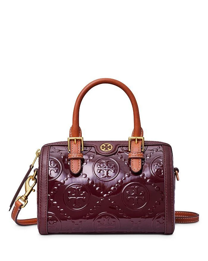 商品Tory Burch|T Monogram Patent Leather Embossed Mini Barrel Bag,价格¥3545,第1张图片