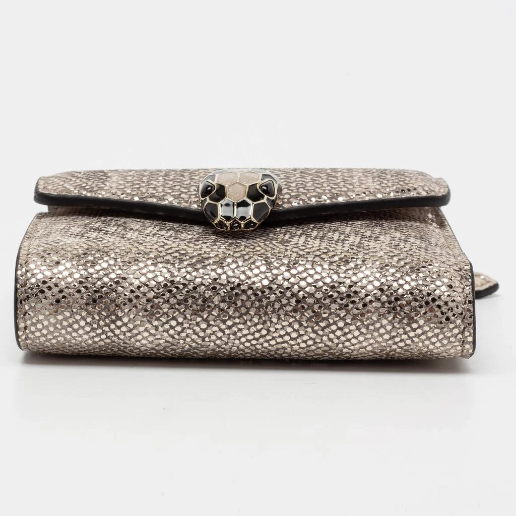 Bvlgari Metallic Gold Karung Leather Serpenti Forever Wallet 商品