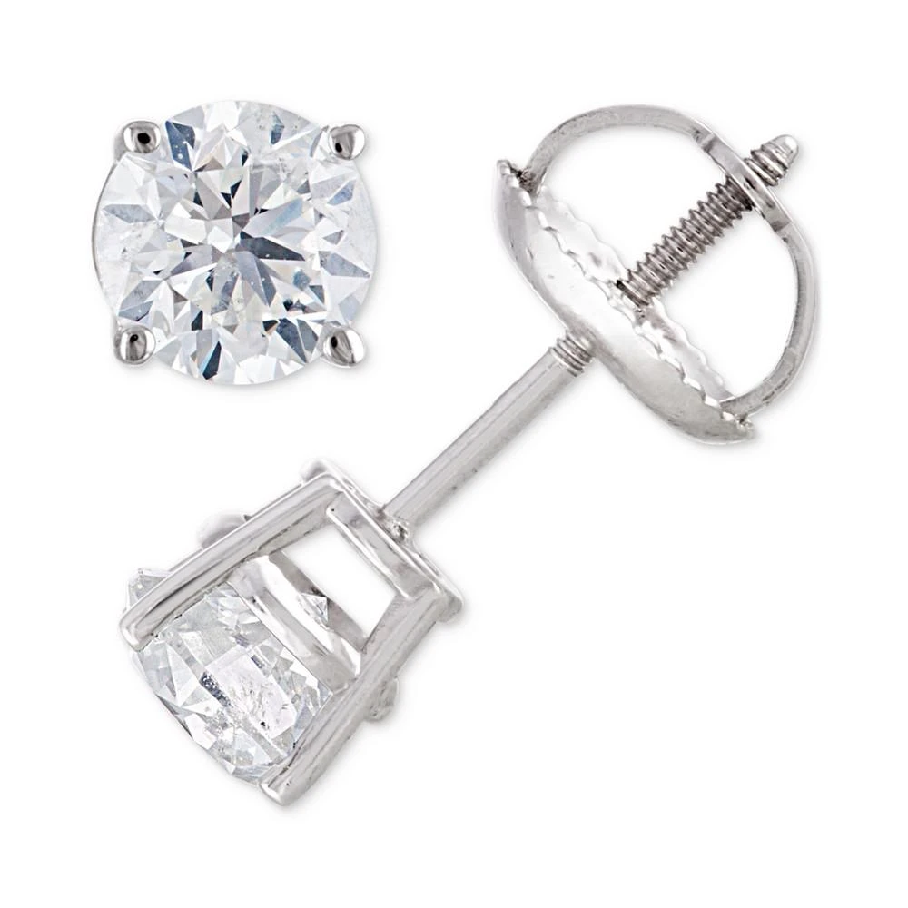 商品Macy's|IGI Certified Colorless Diamond Stud Earrings (1/2 ct. t.w.) in 18k White Gold,价格¥13993,第1张图片