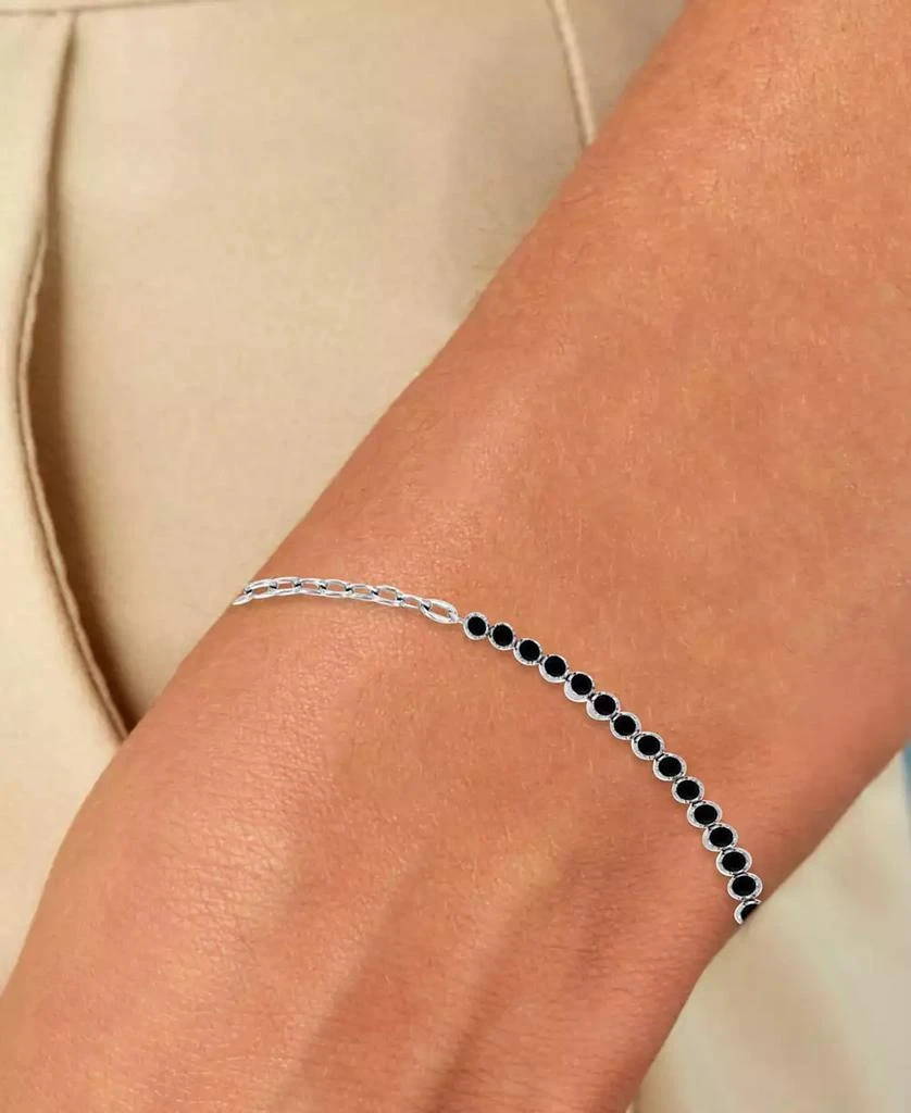 商品Macy's|Black Spinel Half Tennis Bracelet (1-5/8 ct. t.w.) in Sterling Silver,价格¥171,第2张图片详细描述