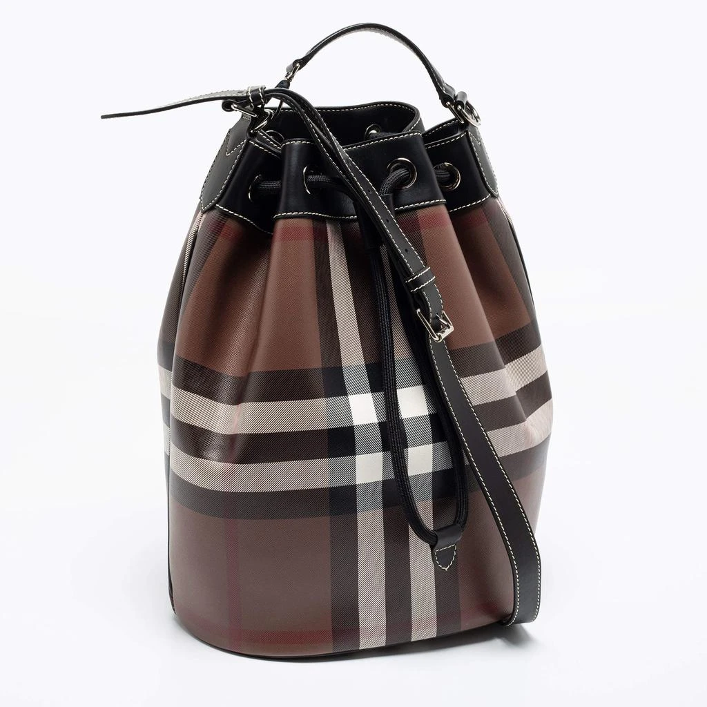 商品Burberry|Burberry Brown Check Print Drawcord Chesterton Bucket Bag,价格¥9360,第3张图片详细描述