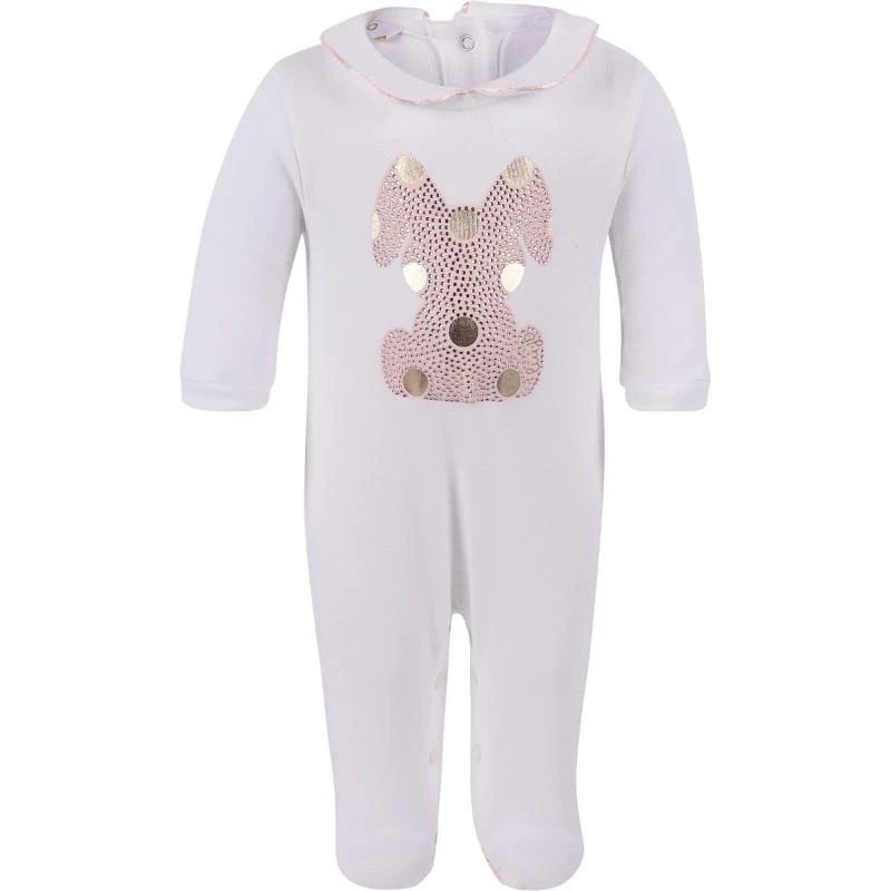 商品LIU •JO|Set of onesie baby cap and bib set in pink and white,价格¥1230,第2张图片详细描述