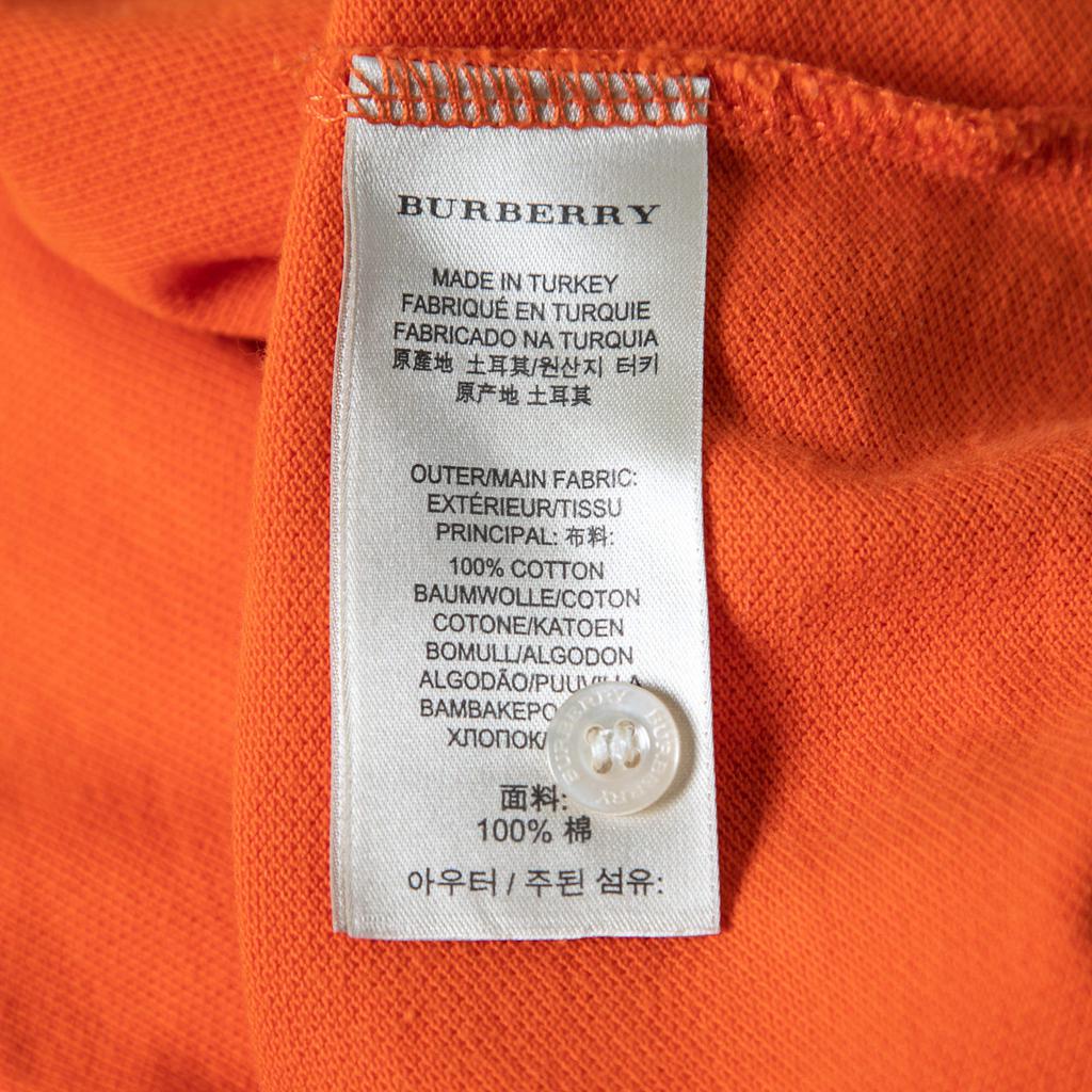 Burberry Brit Orange Cotton Pique Long Sleeve Polo T-Shirt S商品第5张图片规格展示