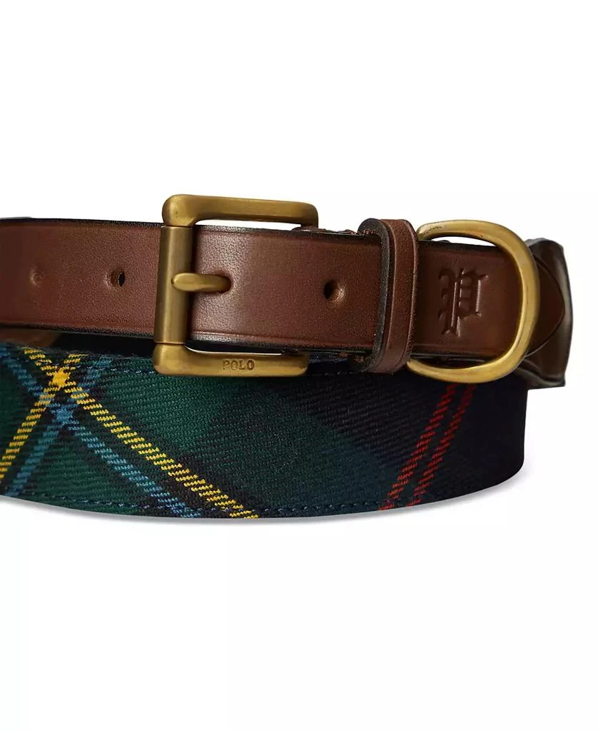 商品Ralph Lauren|Men's Leather-Trim Plaid Belt,价格¥935,第2张图片详细描述