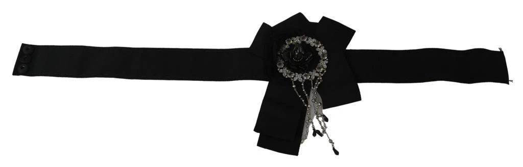 商品Dolce & Gabbana|Black Crystal Brooch Wide Wai SATORIA Belt,价格¥7989,第4张图片详细描述