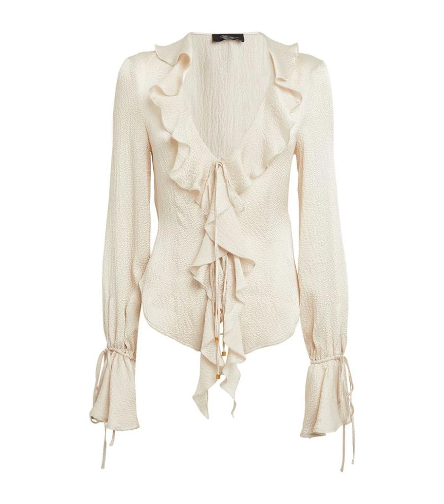 商品BLUMARINE|Silk-Blend Ruffled Blouse,价格¥3802,第1张图片
