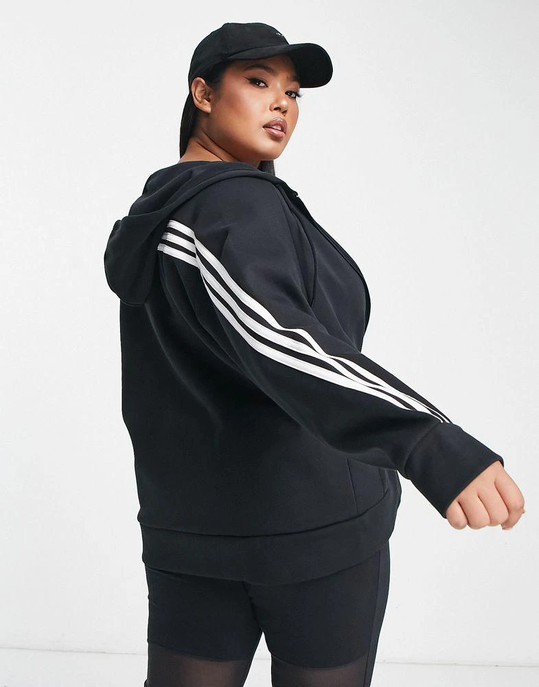 商品Adidas|adidas Sportswear Plus Future Icons 3 stripe zip up in black,价格¥342,第2张图片详细描述