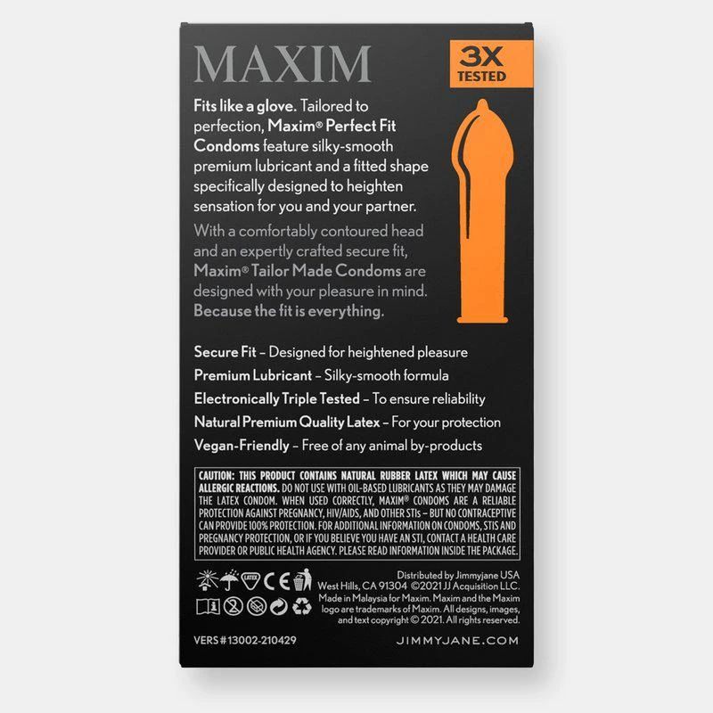 商品JIMMYJANE|Maxim Perfect Fit Condoms 12PK,价格¥91,第2张图片详细描述