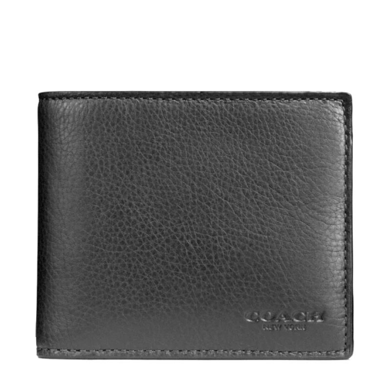 商品Coach|COACH 奥莱款迷你男士PVC短款钱包 F74991BLK,价格¥781,第1张图片