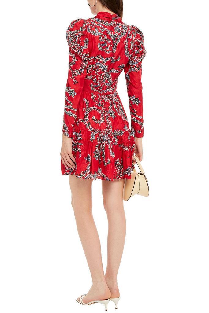 商品Sandro|Tali draped printed satin-jacquard mini dress,价格¥1773,第5张图片详细描述