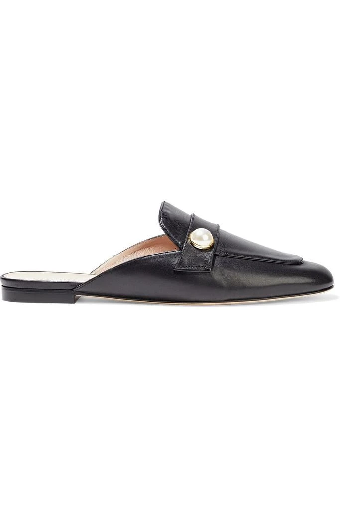 商品Stuart Weitzman|Payson faux pearl-embellished leather slippers,价格¥1452,第1张图片