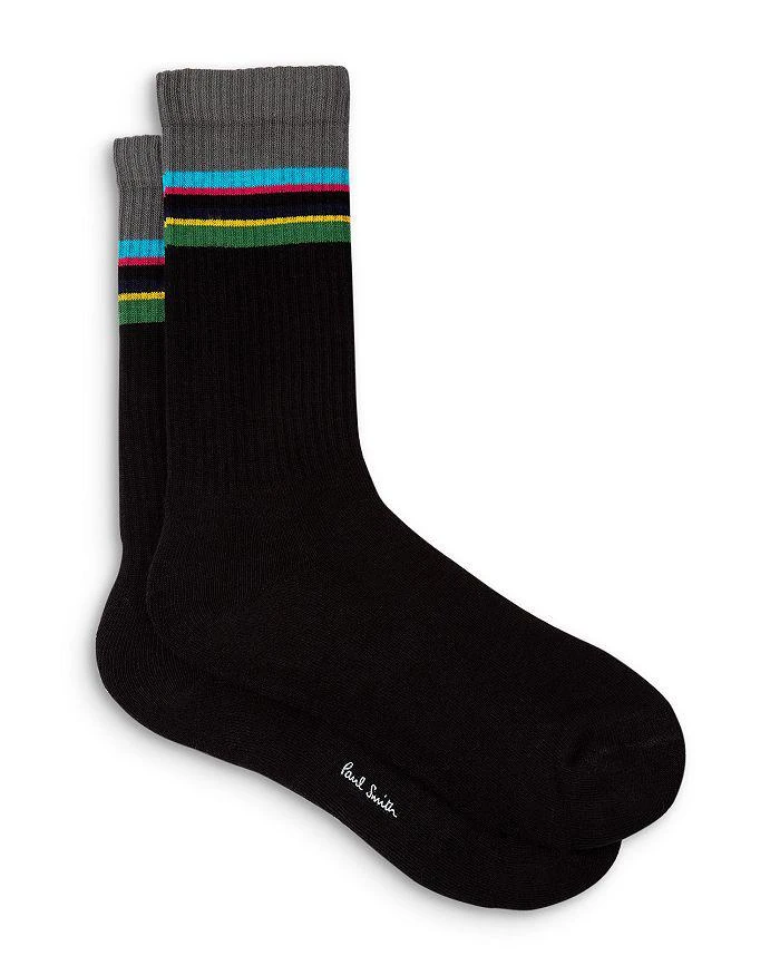 商品Paul Smith|Cotton Blend Stripe Mid Calf Sport Socks, Pack of 3,价格¥373,第5张图片详细描述