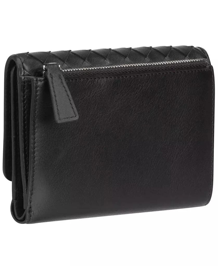 商品Mancini Leather Goods|Women's Basket Weave Collection RFID Secure Mini Clutch Wallet,价格¥579,第3张图片详细描述