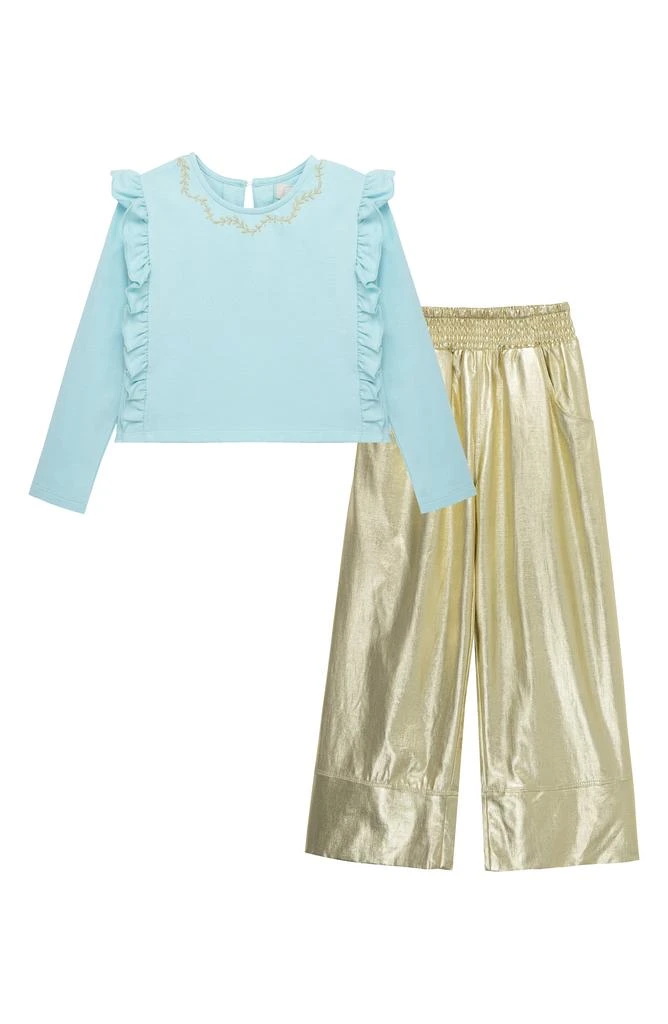 商品Peek Aren't You Curious|Kids' Embroidered Long Sleeve Top & Linen Blend Pants Set,价格¥240,第1张图片