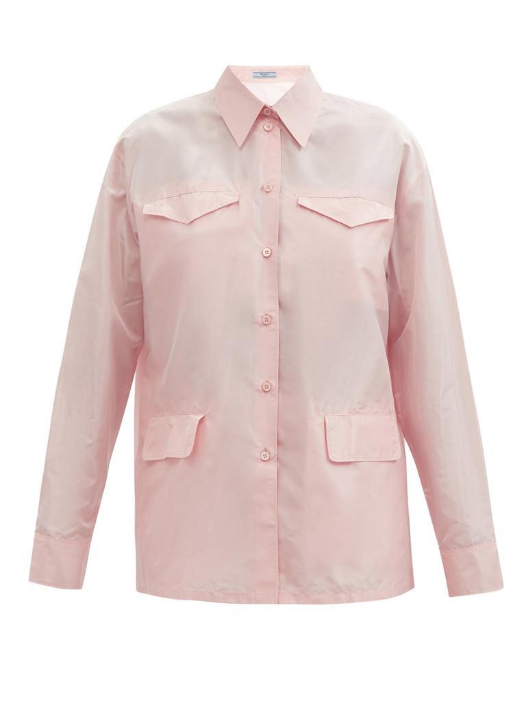 商品Prada|Flap-pocket silk-taffeta shirt,价格¥8686,第1张图片