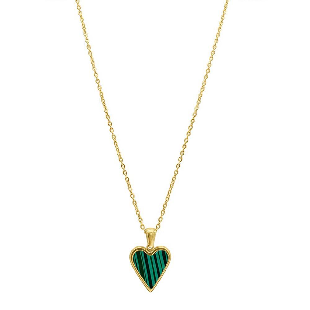 商品ADORNIA|Women's Green Heart Adjustable Gold-Tone Pendant Necklace,价格¥176,第1张图片