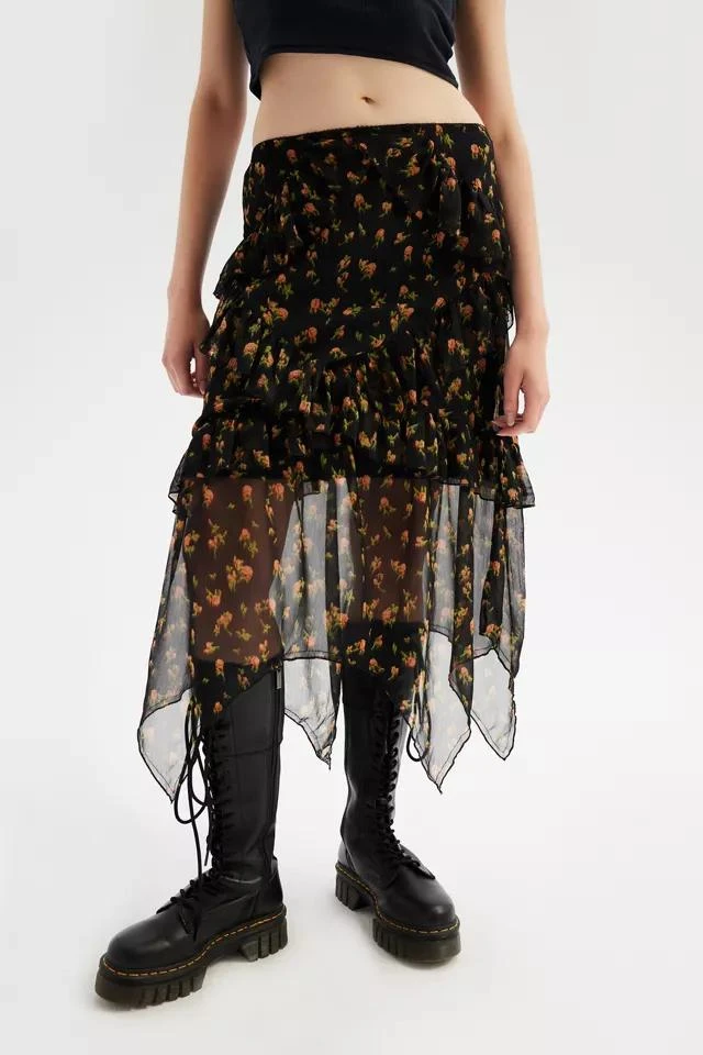商品Urban Outfitters|UO Tuli Ruffle Midi Skirt,价格¥150,第2张图片详细描述