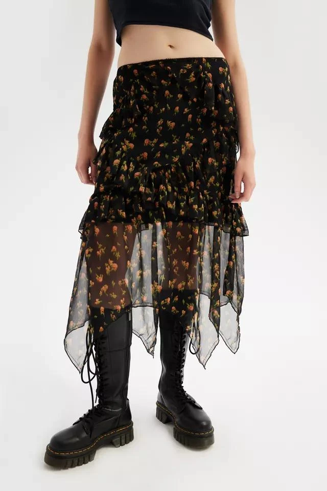 商品Urban Outfitters|UO Tuli Ruffle Midi Skirt,价格¥151,第2张图片详细描述