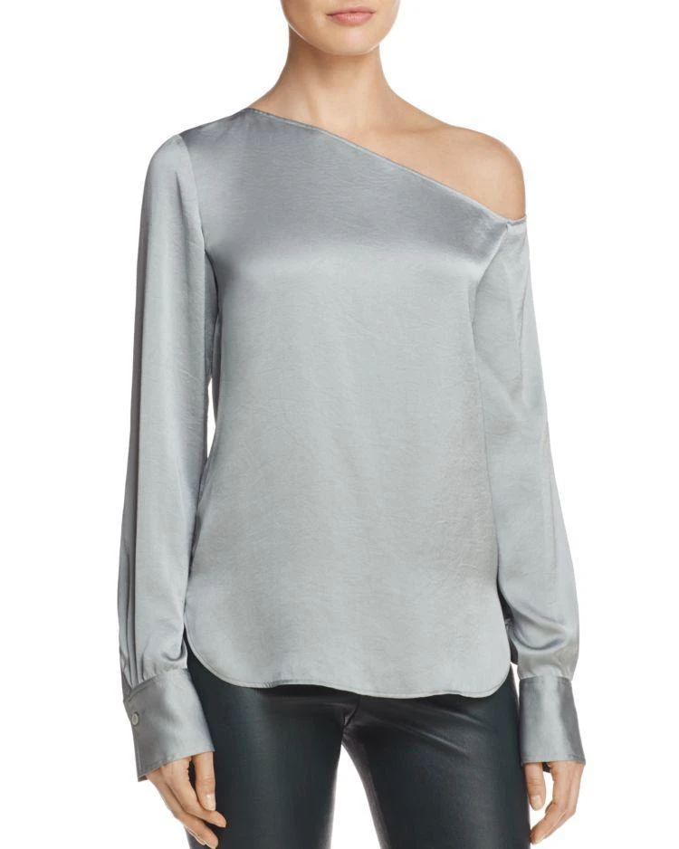 商品Theory|Theory Ulrika Crushed Satin One-Shoulder Blouse,价格¥999,第1张图片