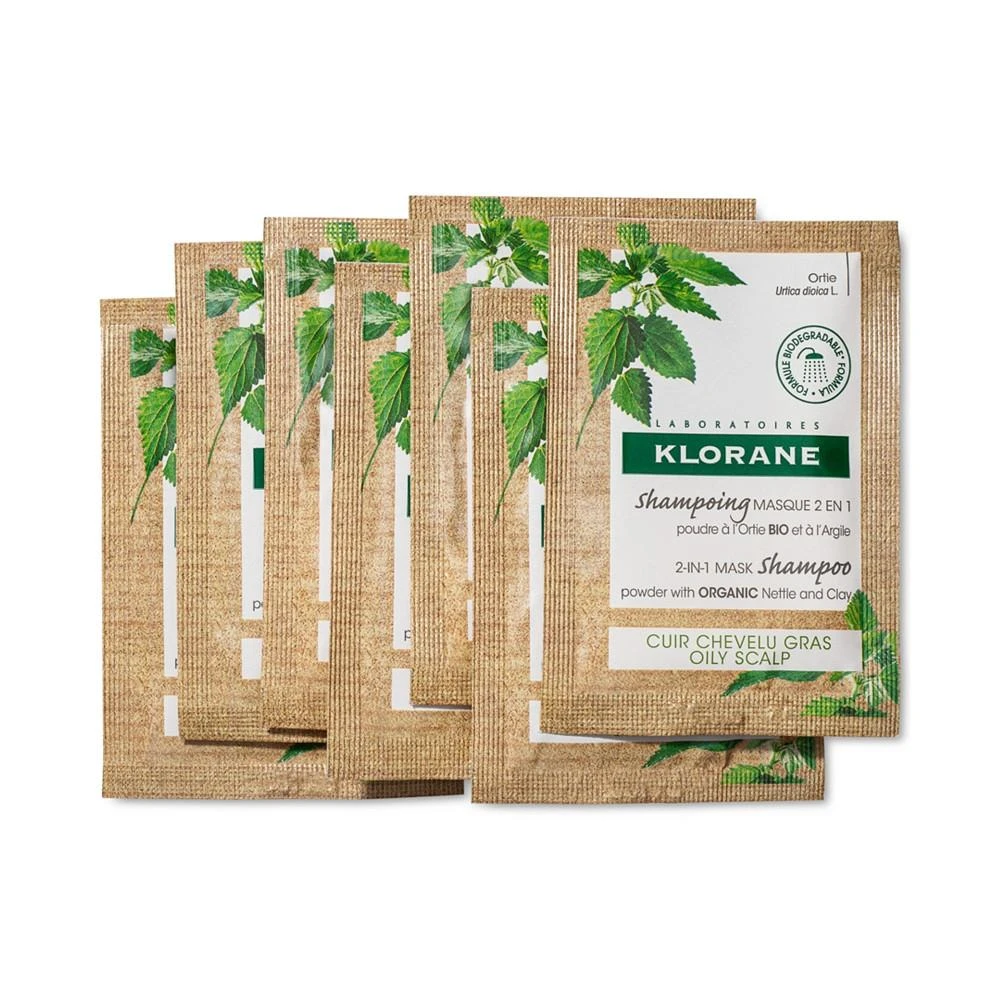 商品KLORANE|Oil Control 2-In-1 Mask Shampoo Powder With Nettle & Clay, 8-Pk.,价格¥137,第2张图片详细描述