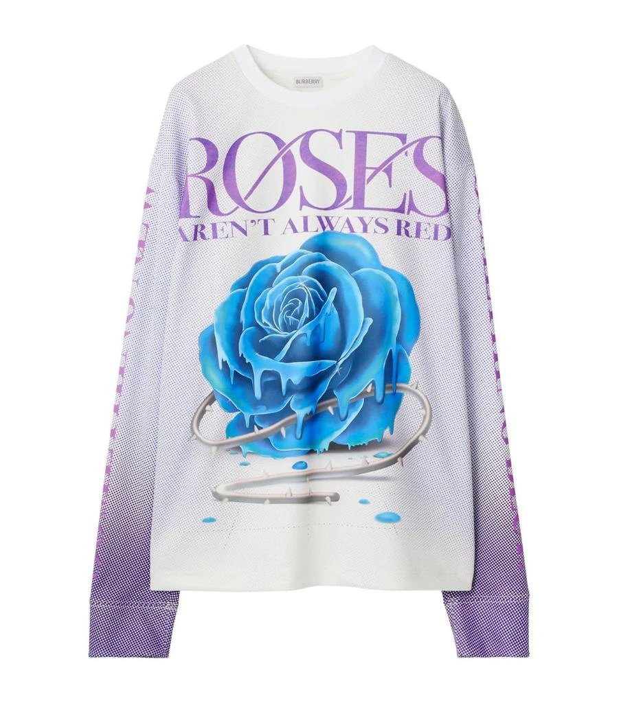 商品Burberry|Long-Sleeve Rose T-shirt,价格¥6946,第1张图片