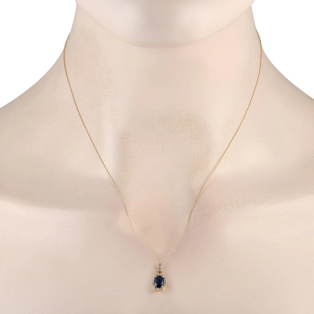 商品LB Exclusive|14K Yellow Gold 0.10ct Diamond and Sapphire Pendant Necklace PD4-16075YSA,价格¥3128,第2张图片详细描述