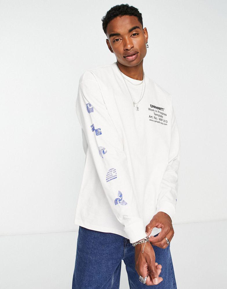 商品Carhartt WIP|Carhartt WIP linograph long sleeve top in white,价格¥524,第4张图片详细描述