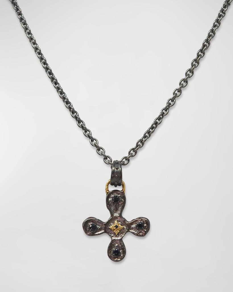 商品Armenta|Men's Artifact Cross Necklace w/ Diamonds & Black Sapphires,价格¥6889,第1张图片