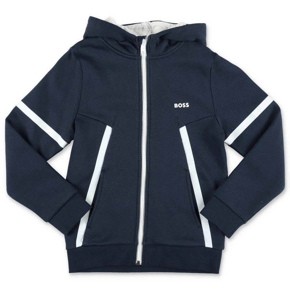 商品Hugo Boss|Hugo Boss Kids Logo Printed Long-Sleeved Hoodie,价格¥646,第1张图片