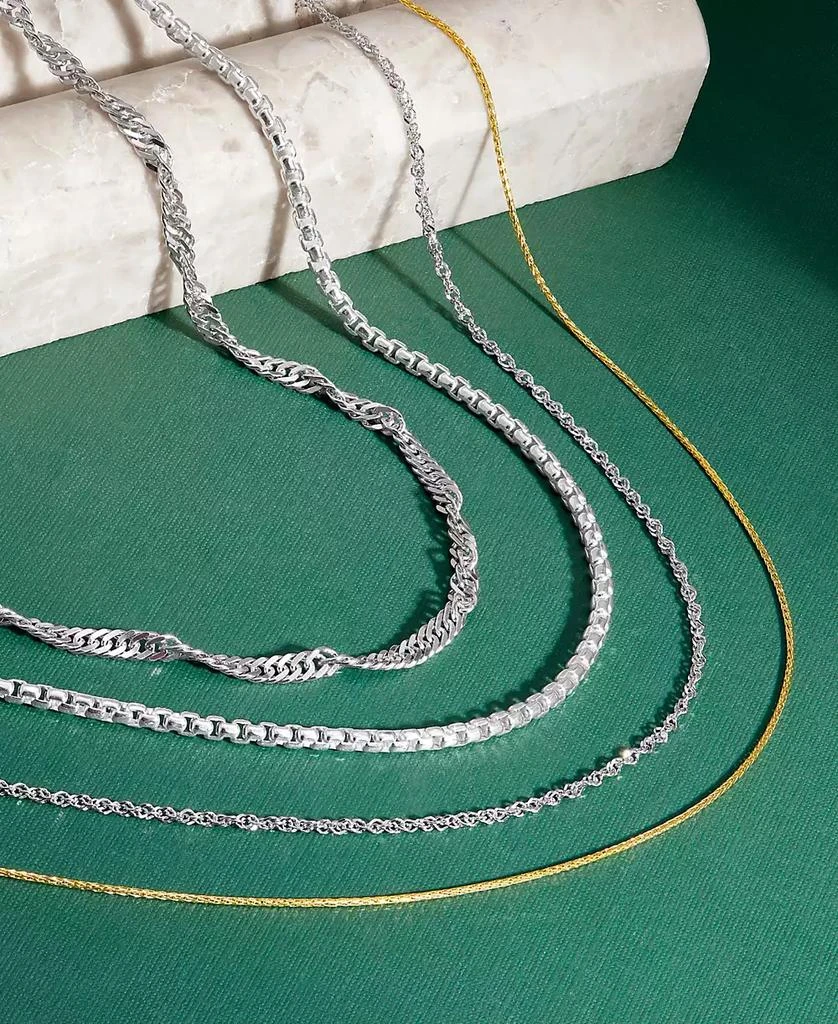 商品Italian Gold|Perfectina 18" Chain Necklace (1-1/3mm) in 14k White Gold,价格¥7631,第5张图片详细描述