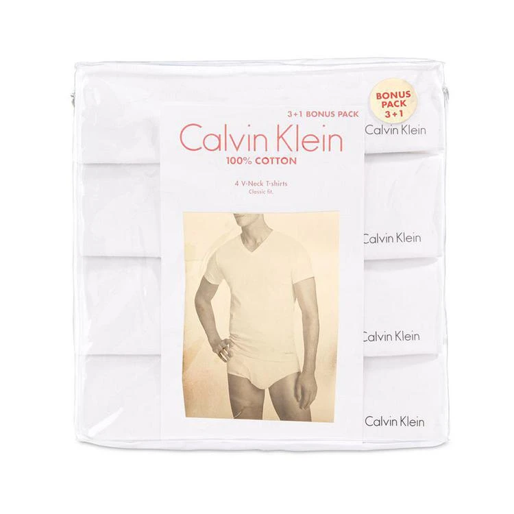 商品Calvin Klein|男士经典v领打底T恤4件装,价格¥96,第2张图片详细描述