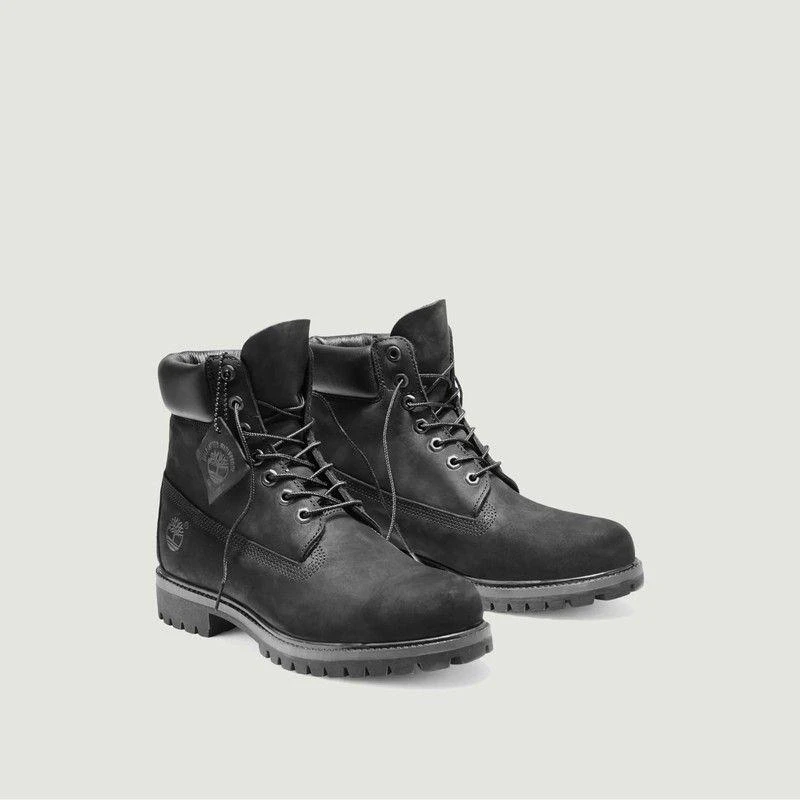 商品Timberland|6-inch Premium nubuck lace-up boots Black nubuck TIMBERLAND,价格¥948,第2张图片详细描述