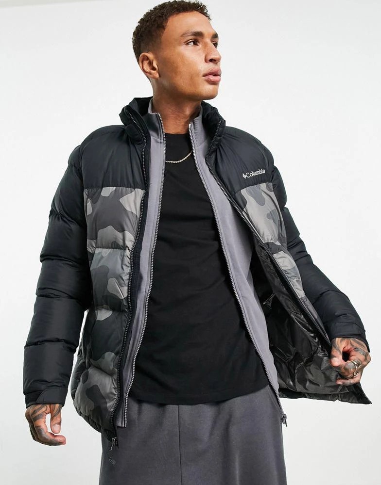商品Columbia|Columbia Pike Lake puffer jacket in black camo,价格¥643,第1张图片
