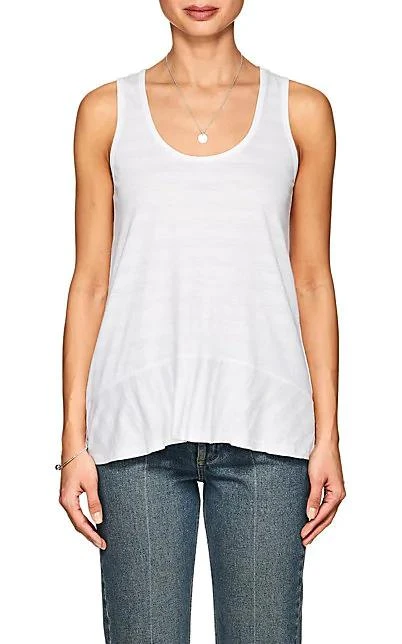 商品Lilla P|Striped Pima Cotton-Blend Peplum Tank,价格¥90,第1张图片