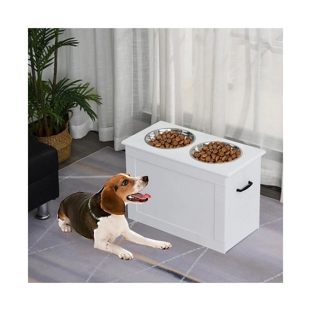 商品PawHut|Stainless Steel Raised Pet Bowl Feeding Station with Storage,价格¥726,第2张图片详细描述
