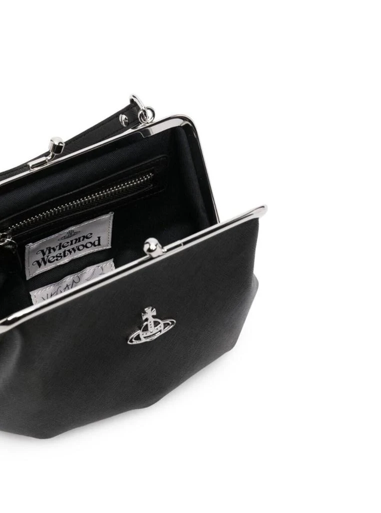商品Vivienne Westwood|'Granny Frame' Black Handbag with Orb Detail and Clasp Fastening in Fabric Woman,价格¥1527,第3张图片详细描述