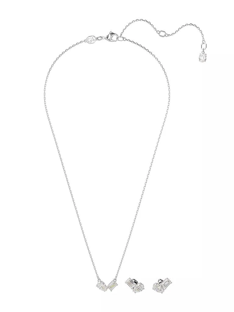商品Swarovski|Mesmera Rhodium-Plated & Swarovski Crystal Necklace & Earrings Set,价格¥1492,第1张图片