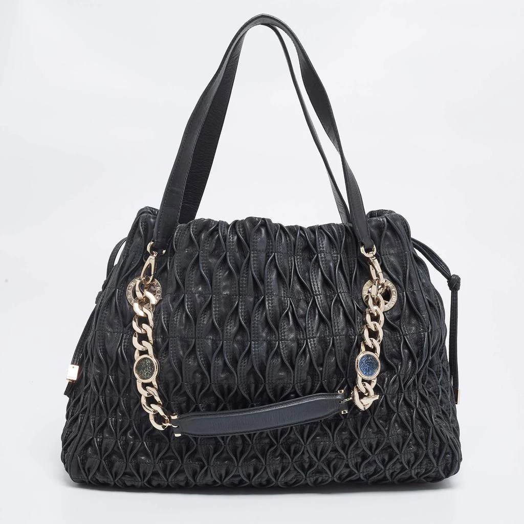 商品[二手商品] BVLGARI|Bvlgari Black Quilted Leather Monette Tote,价格¥4295,第4张图片详细描述