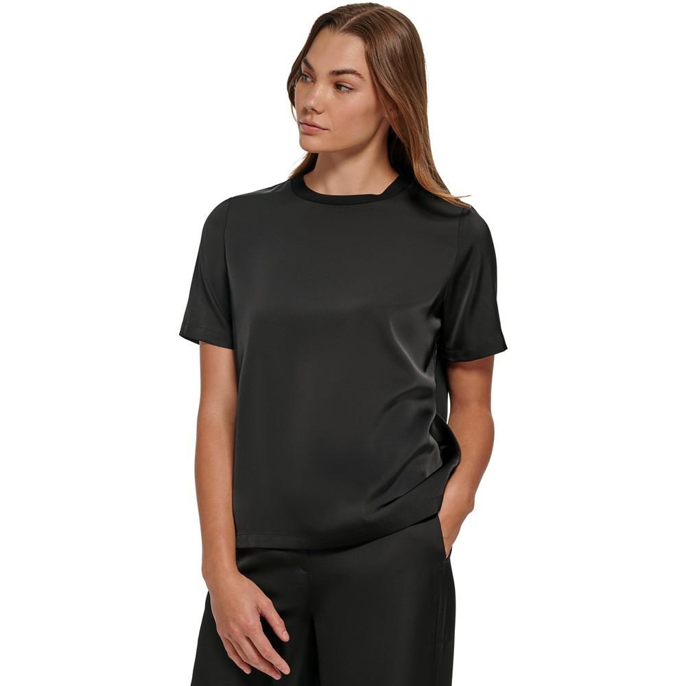 商品Calvin Klein|Women's Satin T-Shirt,价格¥307,第3张图片详细描述