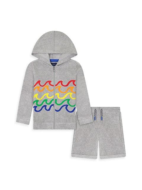 Little Boy's 2-Piece French Terry Hoodie & Shorts Set商品第1张图片规格展示