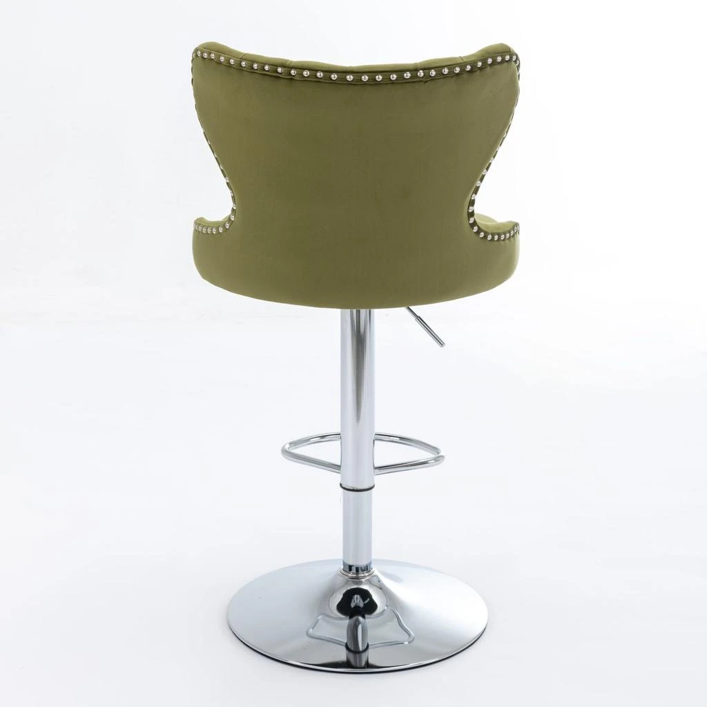 Swivel Velvet Barstools Adjusatble Seat Height from 25-33 Inch 商品