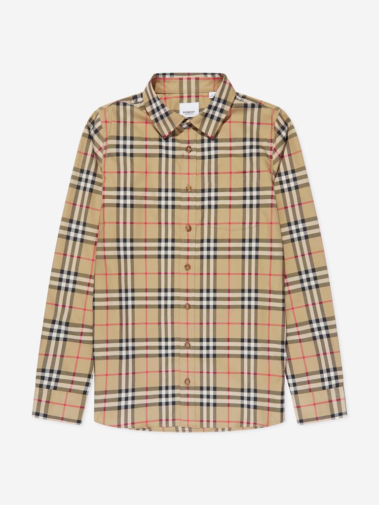 Burberry Kids | Boys Owen Long Sleeve Check Shirt in Beige 1724.16元 商品图片