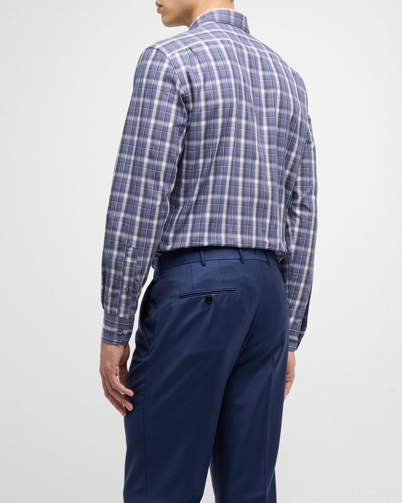 Men's Cotton Plaid Sport Shirt商品第4张图片规格展示