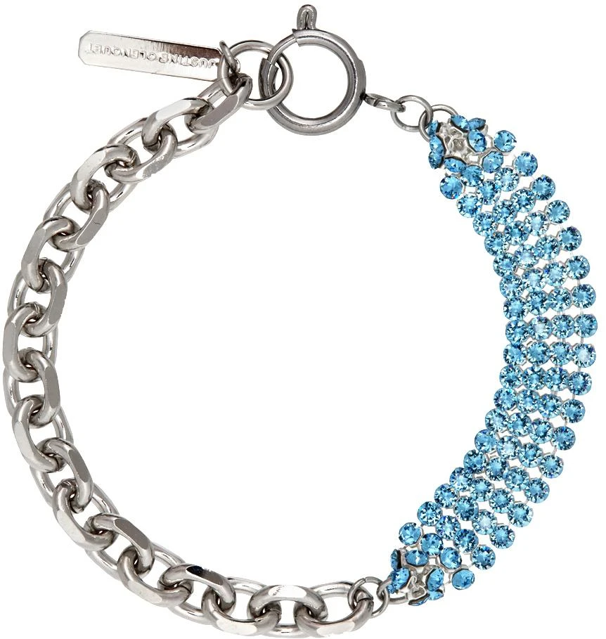 商品Justine Clenquet|SSENSE Exclusive Silver & Blue Shanon Bracelet,价格¥160,第2张图片详细描述