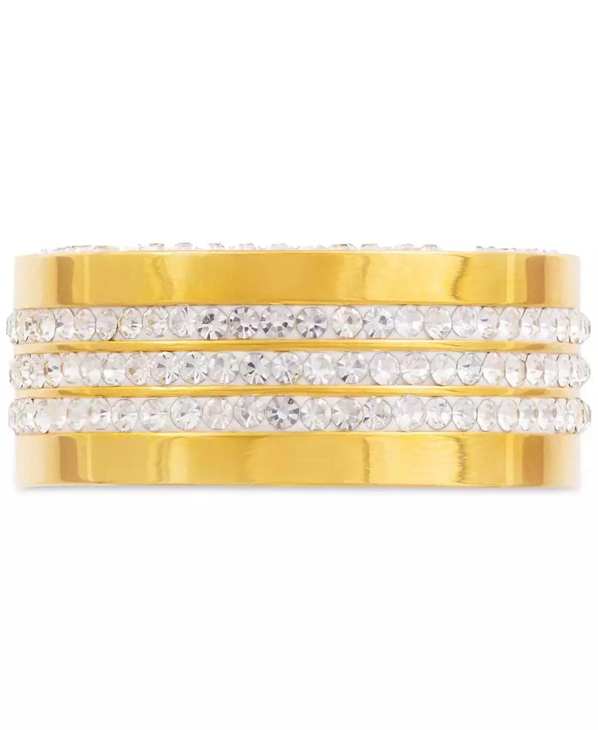 商品LEGACY for MEN by Simone I. Smith|Men's Crystal Wide Band in Gold-Tone Ion-Plated Stainless Steel,价格¥387,第2张图片详细描述