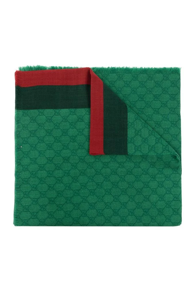 商品Gucci|Gucci GG Monogrammed Web-Stripe Scarf,价格¥3475,第1张图片